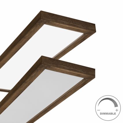 Brilagi - LED Hämardatav laevalgusti vannituppa WOODY FRAME LED/50W/230V tamm 120x30 cm 3000-6000K IP44 + kaugjuhtimispult