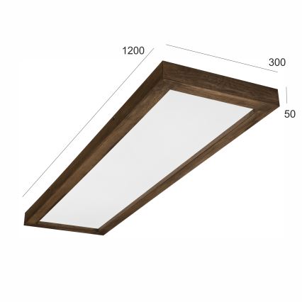 Brilagi - LED Hämardatav laevalgusti vannituppa WOODY FRAME LED/50W/230V tamm 120x30 cm 3000-6000K IP44 + kaugjuhtimispult