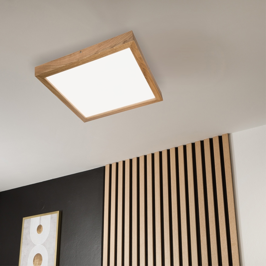 Brilagi - LED Hämardatav laevalgusti vannituppa WOODY FRAME LED/50W/230V tamm 60x60 cm 3000-6000K IP44 + kaugjuhtimispult
