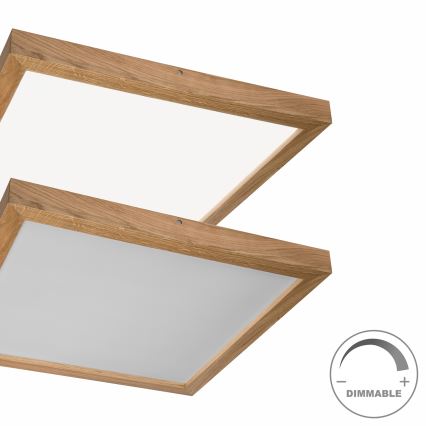 Brilagi - LED Hämardatav laevalgusti vannituppa WOODY FRAME LED/50W/230V tamm 60x60 cm 3000-6000K IP44 + kaugjuhtimispult