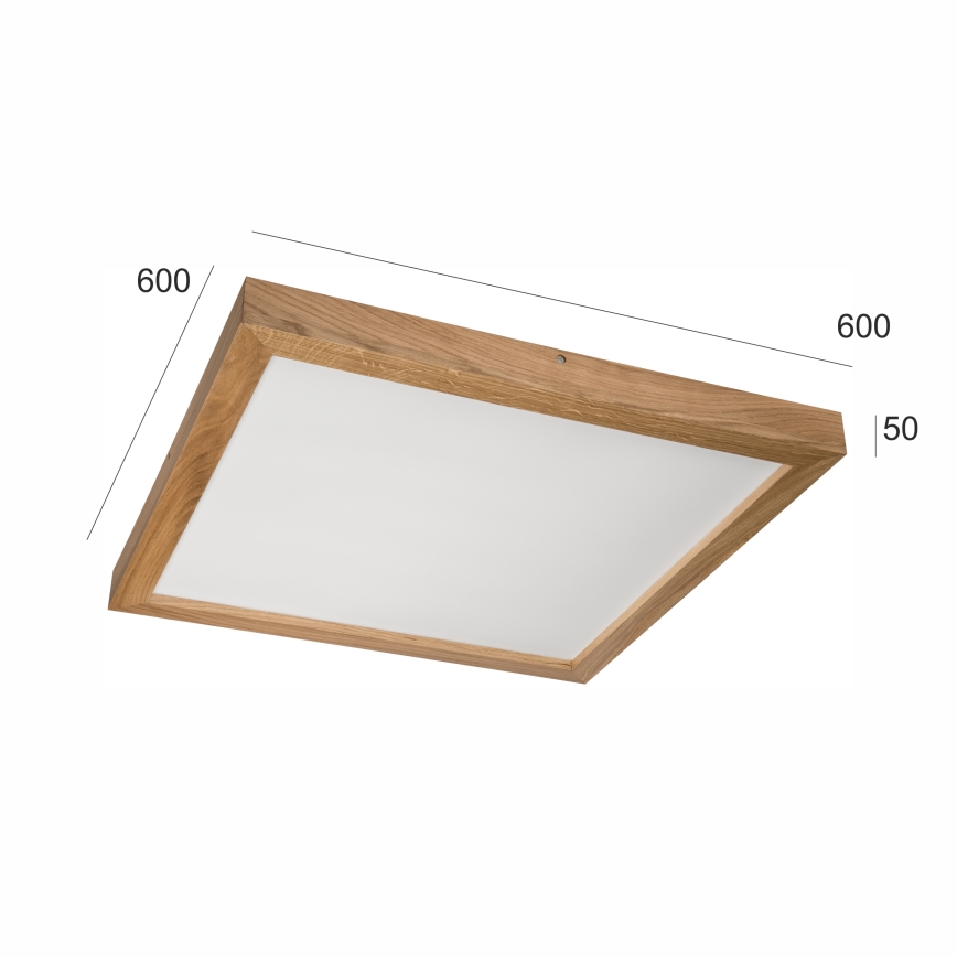Brilagi - LED Hämardatav laevalgusti vannituppa WOODY FRAME LED/50W/230V tamm 60x60 cm 3000-6000K IP44 + kaugjuhtimispult