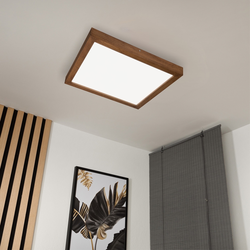 Brilagi - LED Hämardatav laevalgusti vannituppa WOODY FRAME LED/50W/230V tamm kirss 60x60 cm 3000-6000K IP44 + kaugjuhtimispult