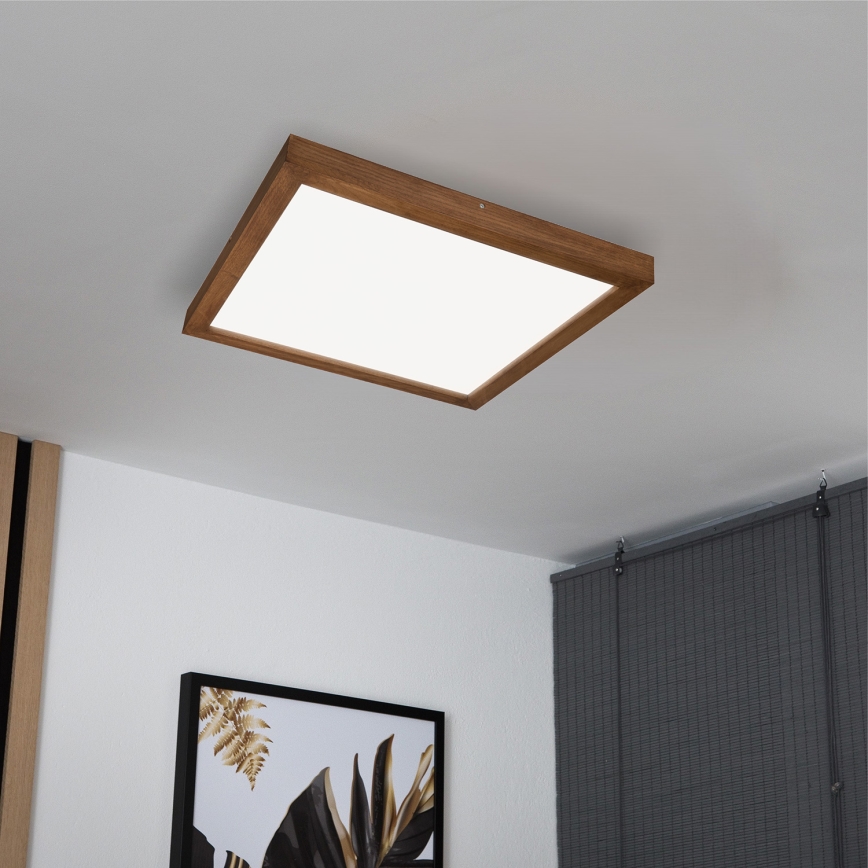 Brilagi - LED Hämardatav laevalgusti vannituppa WOODY FRAME LED/50W/230V tamm kirss 60x60 cm 3000-6000K IP44 + kaugjuhtimispult