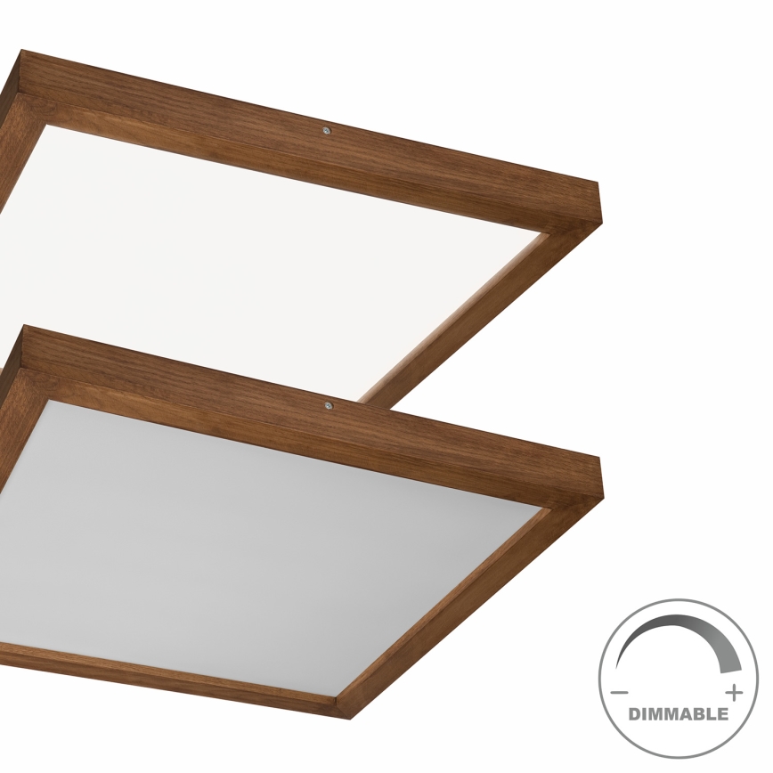 Brilagi - LED Hämardatav laevalgusti vannituppa WOODY FRAME LED/50W/230V tamm kirss 60x60 cm 3000-6000K IP44 + kaugjuhtimispult