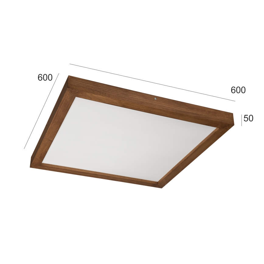 Brilagi - LED Hämardatav laevalgusti vannituppa WOODY FRAME LED/50W/230V tamm kirss 60x60 cm 3000-6000K IP44 + kaugjuhtimispult