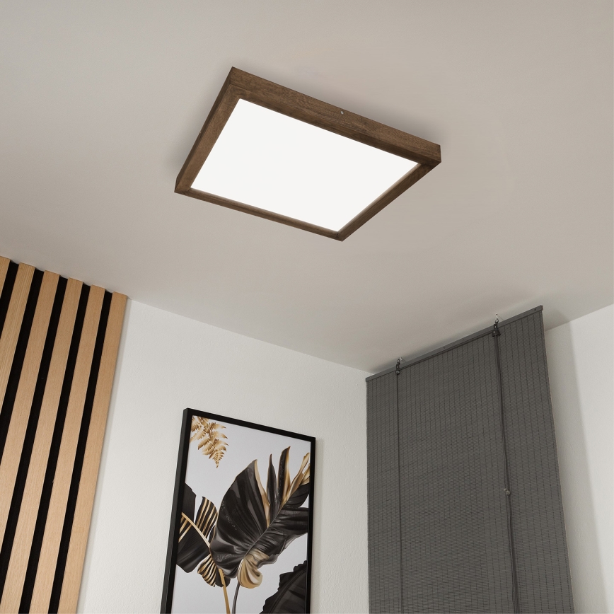 Brilagi - LED Hämardatav laevalgusti vannituppa WOODY FRAME LED/50W/230V tamm 60x60 cm 3000-6000K IP44 + kaugjuhtimispult