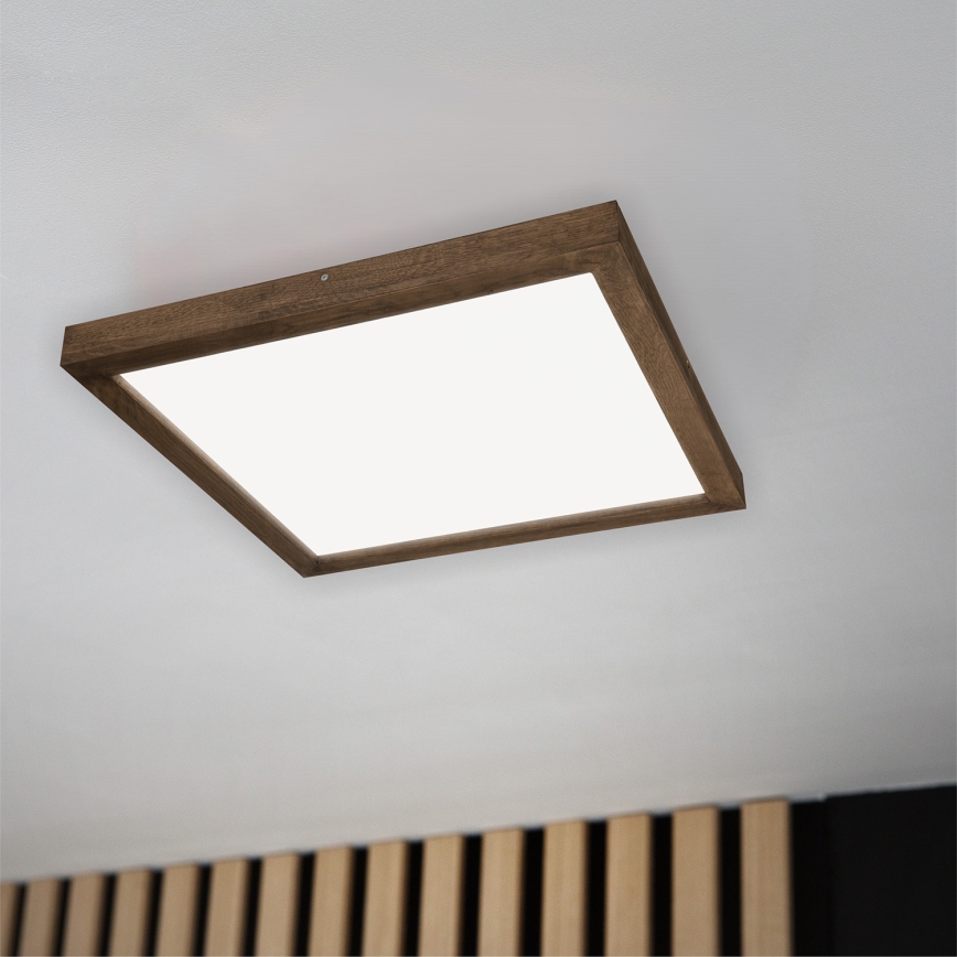 Brilagi - LED Hämardatav laevalgusti vannituppa WOODY FRAME LED/50W/230V tamm 60x60 cm 3000-6000K IP44 + kaugjuhtimispult