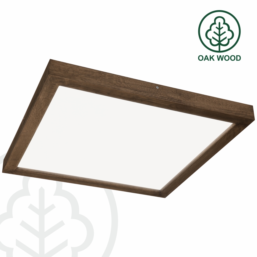 Brilagi - LED Hämardatav laevalgusti vannituppa WOODY FRAME LED/50W/230V tamm 60x60 cm 3000-6000K IP44 + kaugjuhtimispult