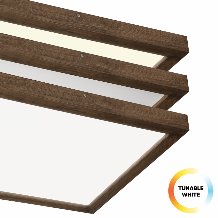 Brilagi - LED Hämardatav laevalgusti vannituppa WOODY FRAME LED/50W/230V tamm 60x60 cm 3000-6000K IP44 + kaugjuhtimispult
