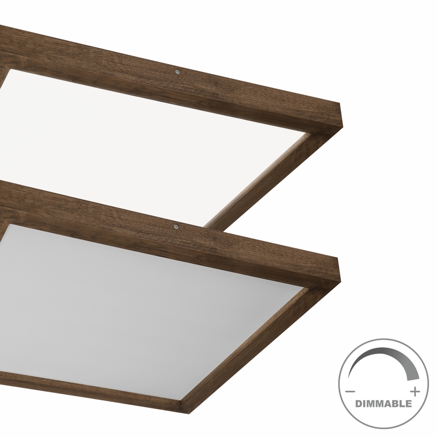 Brilagi - LED Hämardatav laevalgusti vannituppa WOODY FRAME LED/50W/230V tamm 60x60 cm 3000-6000K IP44 + kaugjuhtimispult