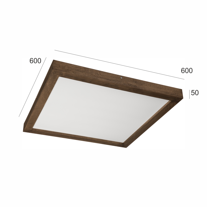 Brilagi - LED Hämardatav laevalgusti vannituppa WOODY FRAME LED/50W/230V tamm 60x60 cm 3000-6000K IP44 + kaugjuhtimispult