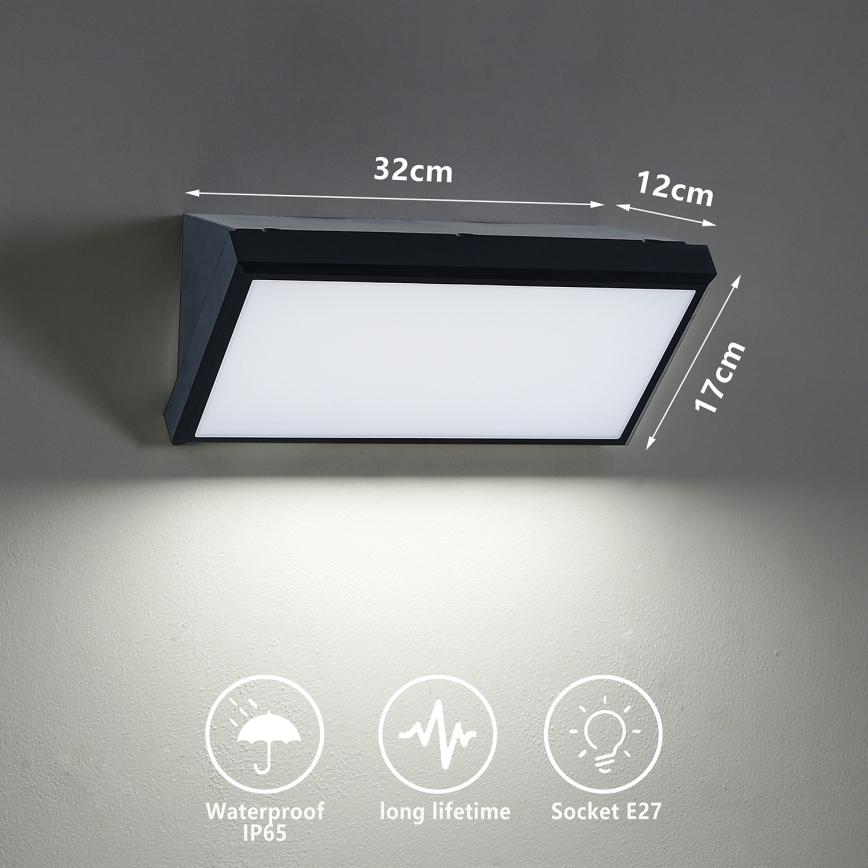 Brilagi - LED hämardatav välisseinavalgusti TRIANGLE 1xE27/6W/230V 2700-6500K IP65 must