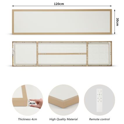Brilagi - hämardatav LED-vannitoa laevalgusti FRAME SMART LED/50W/230V 120x30 cm 3000-6000K IP44 beež + kaugjuhtimispult