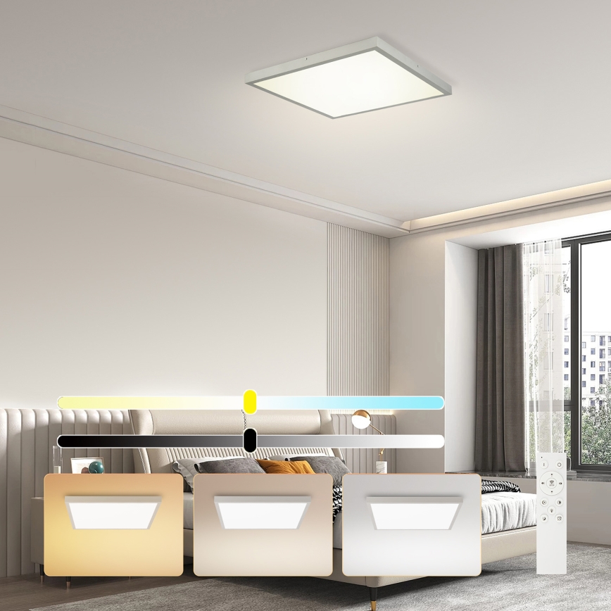 Brilagi - LED hämardatav vannitoa laevalgusti FRAME SMART LED/50W/230V 60x60 cm 3000-6000K IP44 hõbedane + kaugjuhtimispult