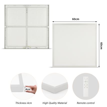 Brilagi - LED hämardatav vannitoa laevalgusti FRAME SMART LED/50W/230V 60x60 cm 3000-6000K IP44 hõbedane + kaugjuhtimispult