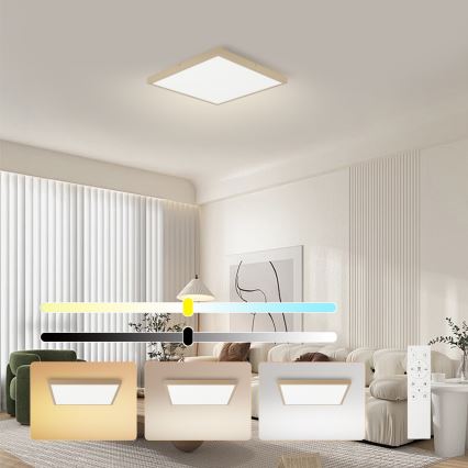Brilagi - LED hämardatav vannitoa laelamp FRAME SMART LED/50W/230V 60x60 cm 3000-6000K IP44 beež + kaugjuhtimispult