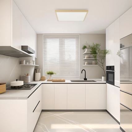 Brilagi - LED hämardatav vannitoa laelamp FRAME SMART LED/50W/230V 60x60 cm 3000-6000K IP44 beež + kaugjuhtimispult