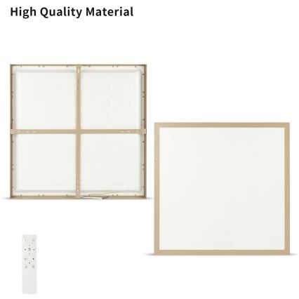 Brilagi - LED hämardatav vannitoa laelamp FRAME SMART LED/50W/230V 60x60 cm 3000-6000K IP44 beež + kaugjuhtimispult