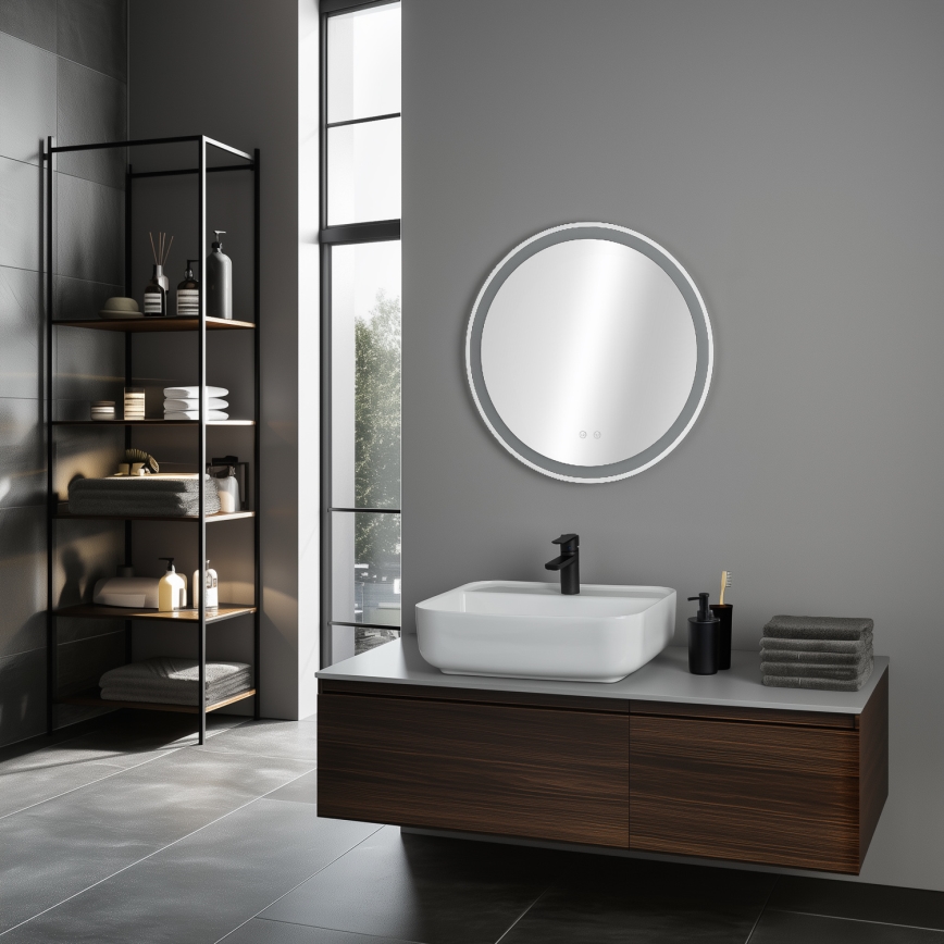 Brilagi - LED vannitoa soojendusega peegel AVA ECO LED/11,5W/230V läbimõõt 60 cm IP44 CRI 90 hämardatav + CCT