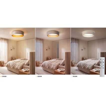 BRILAGI - LED-hämardatav laelamp VELVET SMART VARI LED/36W/230V 3000-6500K läbimõõt 55 cm kreemjas/kuldne + kaugjuhtimispult