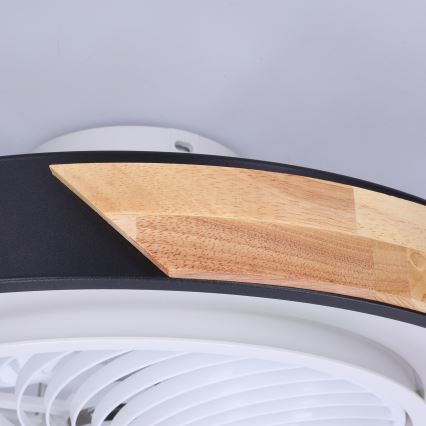 Brilagi - LED-hämardatav laelamp ventilaatoriga LED/30W/230V 3000-6500K läbimõõt 50 cm must/tamm + kaugjuhtimispult