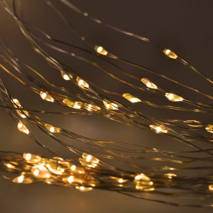 BRILAGI - LED jõulukardin 300xLED/8 funktsiooniga/3xAA/USB 1,2m soe valge