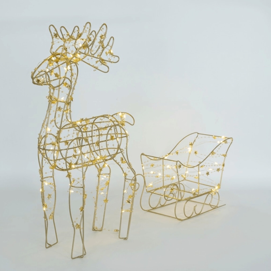 BRILAGI - LED jõulukaunistus LED/3xAA 46 cm põder kelguga soe valge