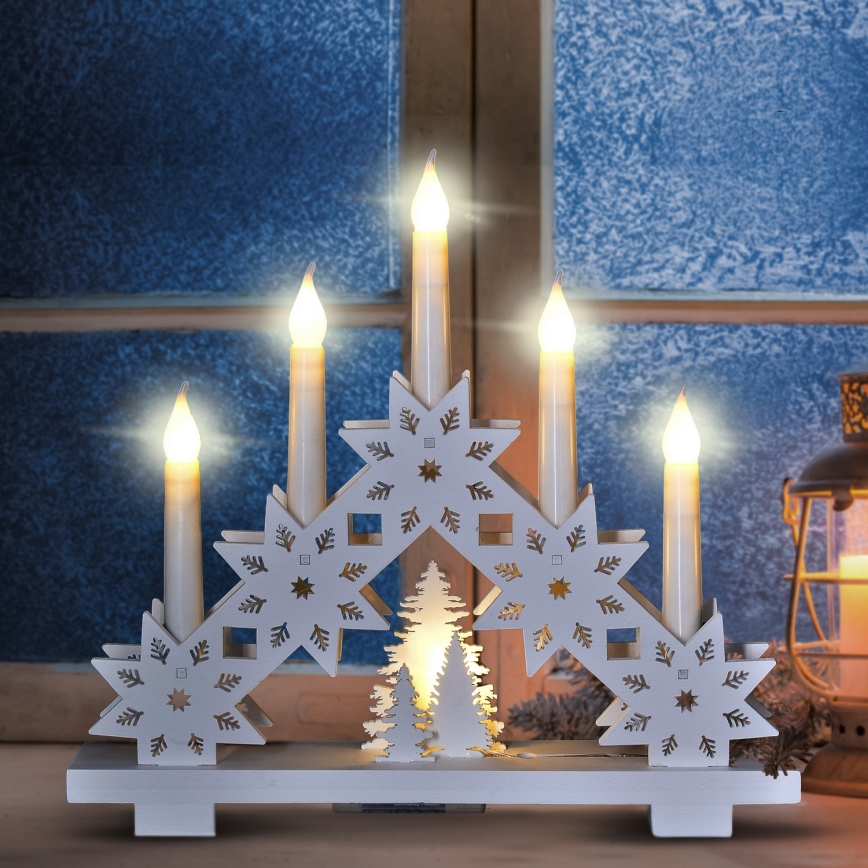 Brilagi - LED jõuluküünlahoidja 5xLED/2xAA