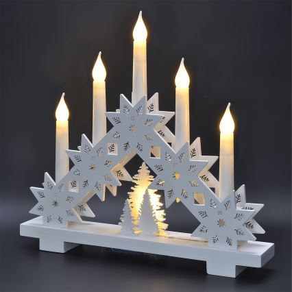 Brilagi - LED jõuluküünlahoidja 5xLED/2xAA