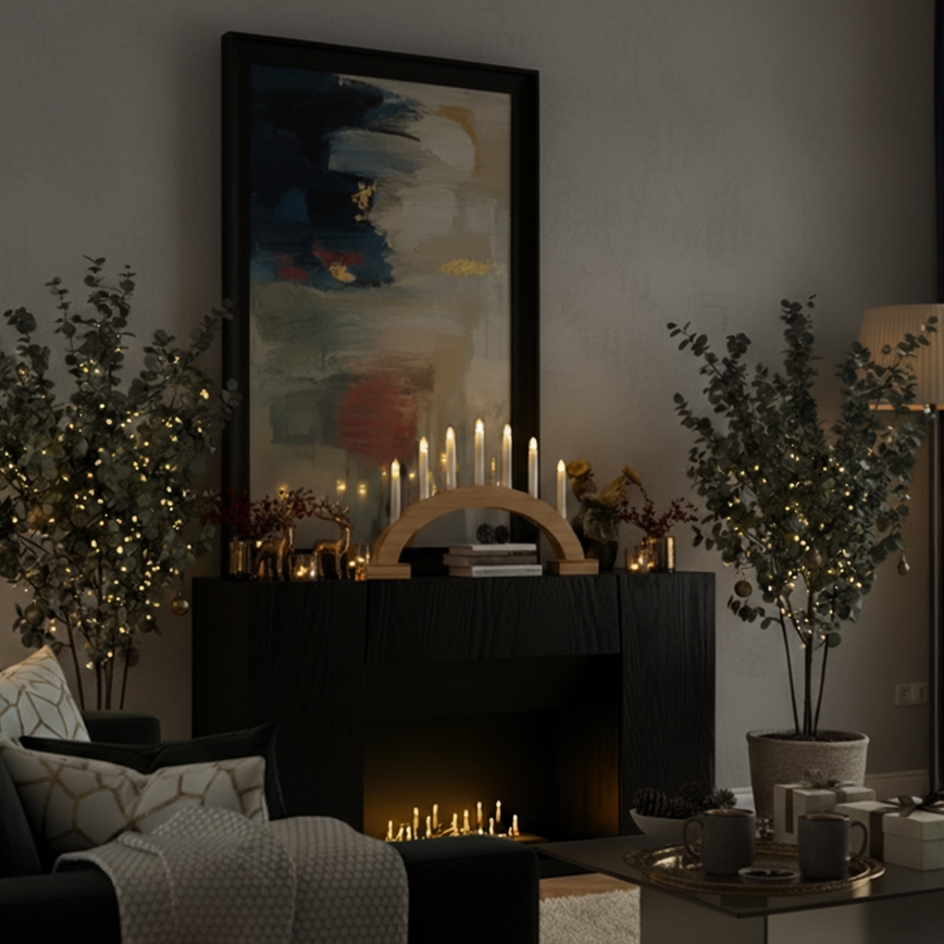 Brilagi - LED jõuluküünlahoidja 7xLED/2xAA 28x45 cm