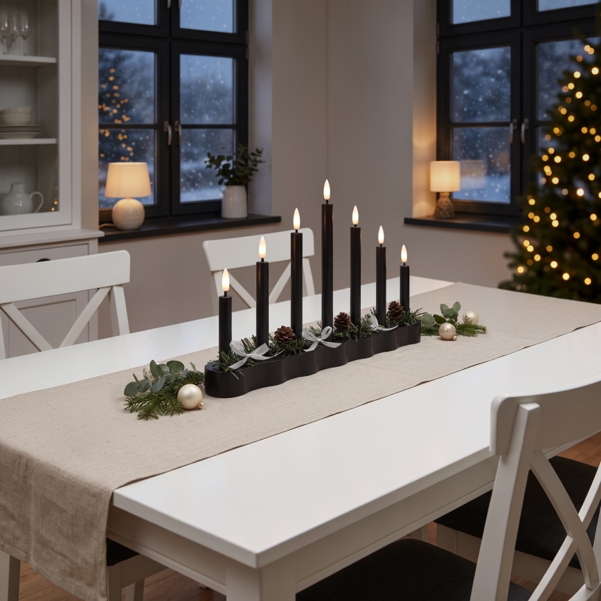 BRILAGI - LED jõuluküünlahoidja 7xLED/2xAA must