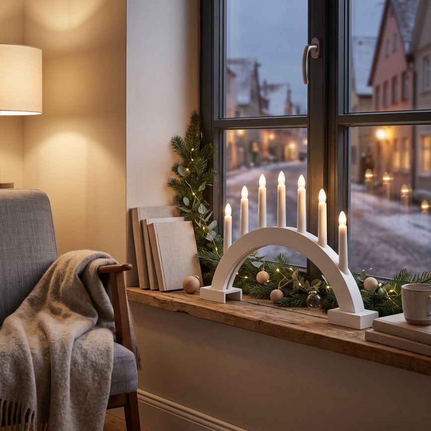 BRILAGI - LED jõuluküünlahoidja 7xLED/2xAA valge