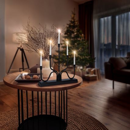 Brilagi - LED jõuluküünlahoidja LED/2xAA must