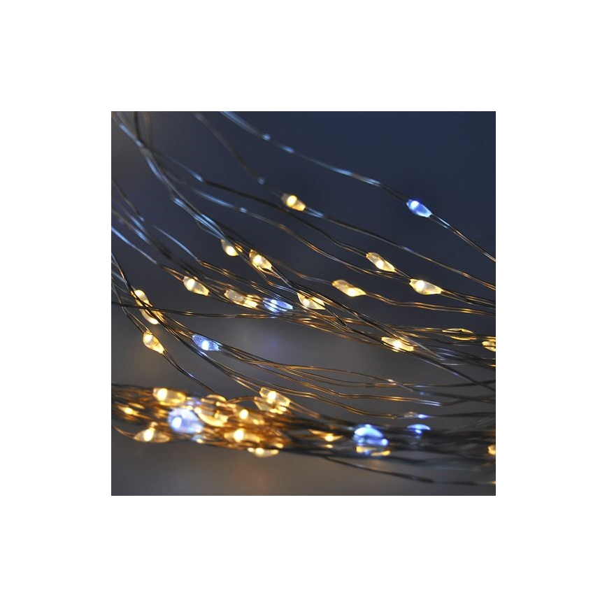 Brilagi - LED Jõuluteemaline valguskardin 300xLED/8 funktsiooni/3xAA/USB 1,2m soe valge