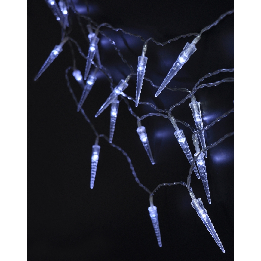 Brilagi - LED Jõuluteemaline väli valgusekett 50xLED/8 funktsiooni/3xAA 8m IP44 külm valge