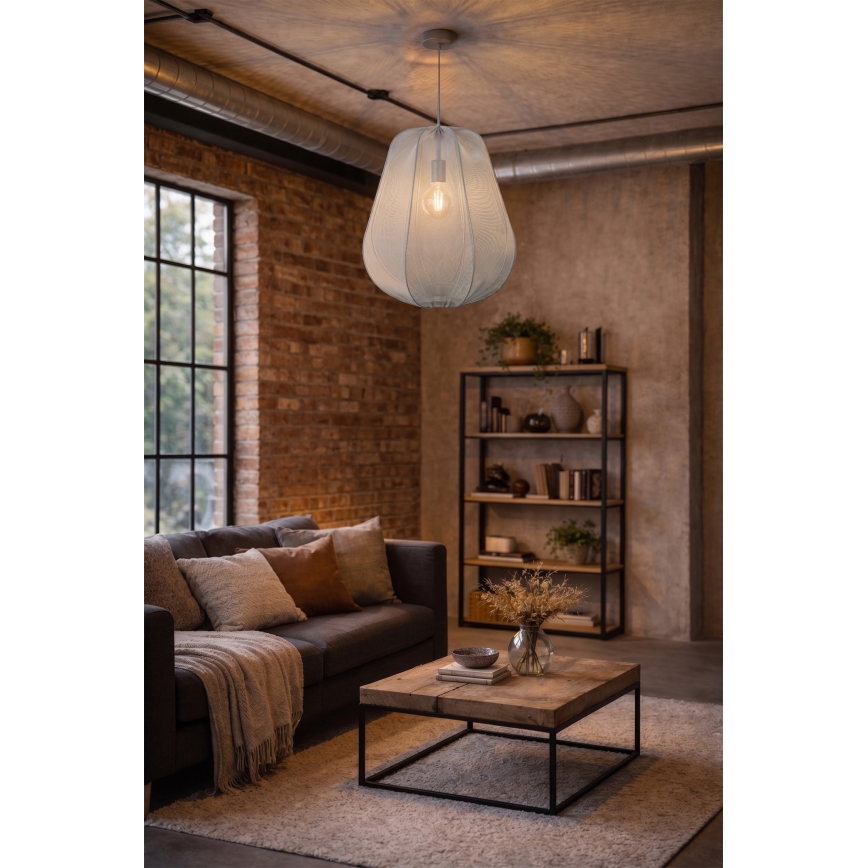 Brilagi - LED-kaabliga rippvalgusti ARVEN 1xE27/8W/230V, läbimõõt 37 cm, hall