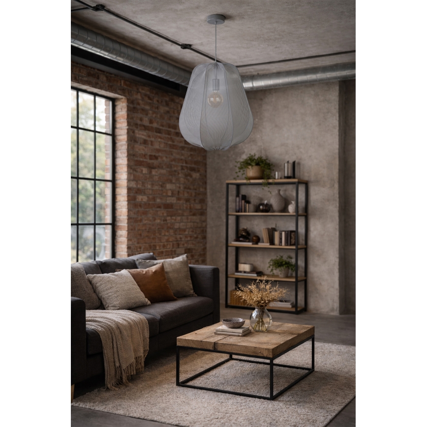 Brilagi - LED-kaabliga rippvalgusti ARVEN 1xE27/8W/230V, läbimõõt 37 cm, hall