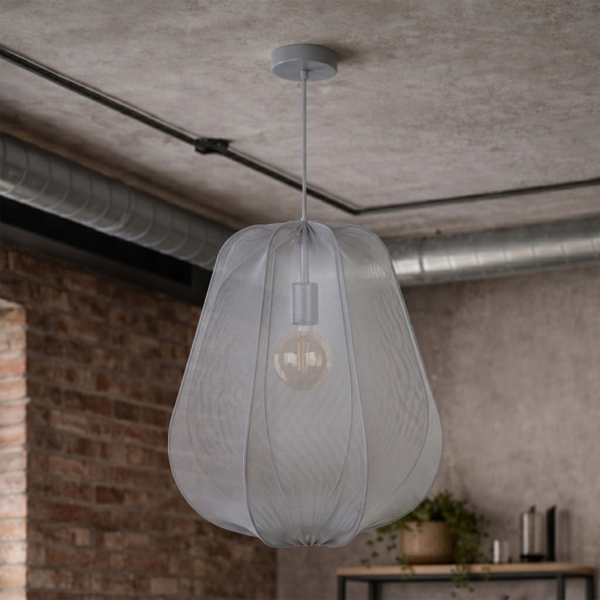 Brilagi - LED-kaabliga rippvalgusti ARVEN 1xE27/8W/230V, läbimõõt 37 cm, hall