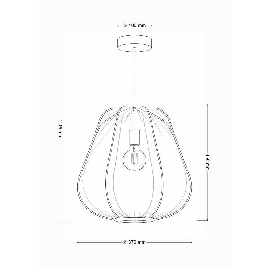 Brilagi - LED-kaabliga rippvalgusti ARVEN 1xE27/8W/230V, läbimõõt 37 cm, hall