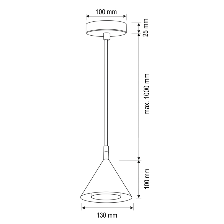 BRILAGI - LED Kaabliga rippvalgusti CONE SINGLE 1xGX53/15W/230V must