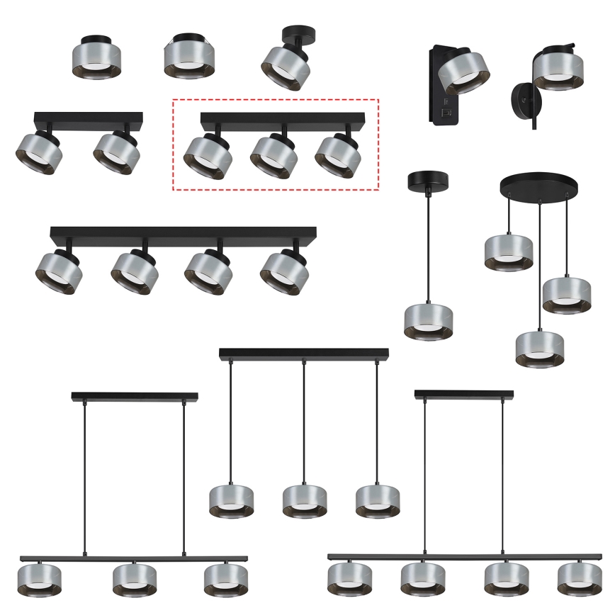Brilagi - LED Kohavalgusti AURA LUX 3xGX53/30W/230V must/suitsuhall