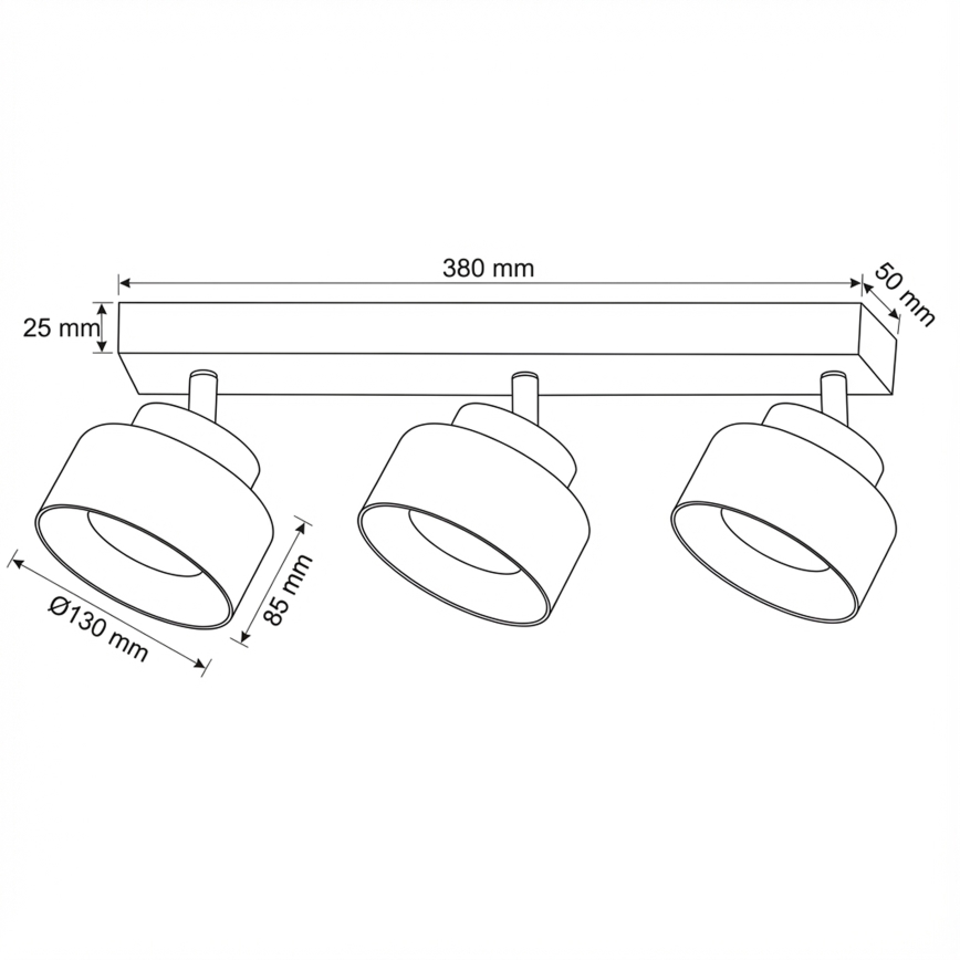 Brilagi - LED Kohavalgusti AURA LUX 3xGX53/30W/230V must/suitsuhall