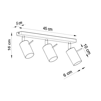 Brilagi -  LED Kohtvalgusti ASMUS 3xGU10/7W/230V must