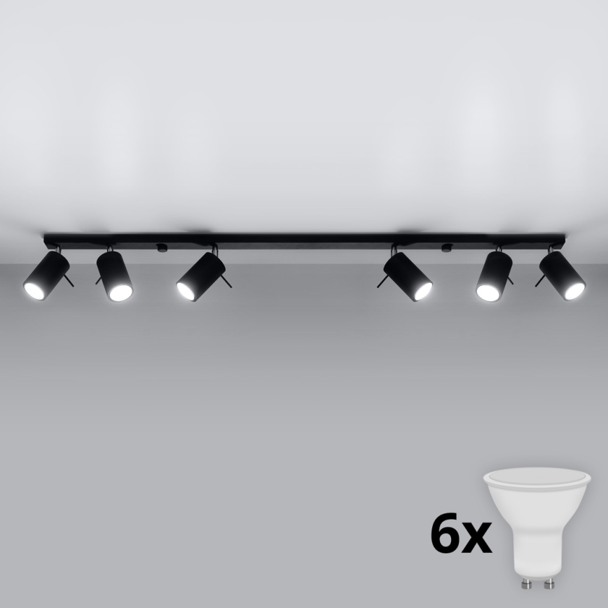 Brilagi -  LED Kohtvalgusti ASMUS 6xGU10/7W/230V must