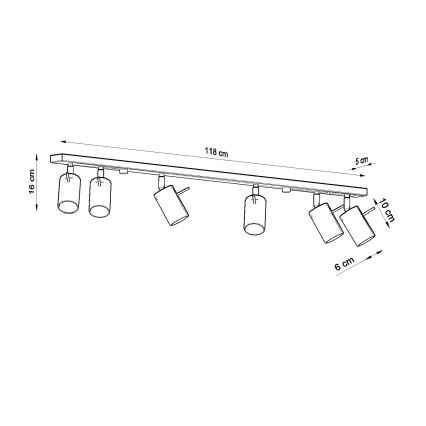 Brilagi -  LED Kohtvalgusti ASMUS 6xGU10/7W/230V must