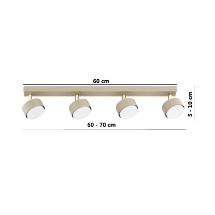 Brilagi - LED kohtvalgusti MONO 4xGX53/12W/230V beež