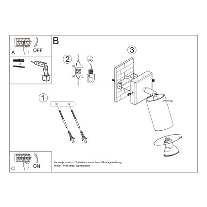 Brilagi -  LED Kohtvalgusti seinale ASMUS 1xGU10/7W/230V must