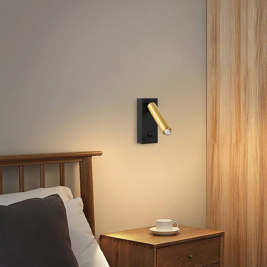 Brilagi - LED Kohtvalgusti seinale MAYA 1xG9/7W/230V must/kuldne