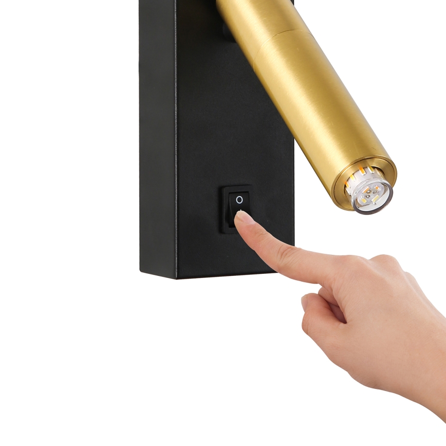 Brilagi - LED Kohtvalgusti seinale MAYA 1xG9/7W/230V must/kuldne