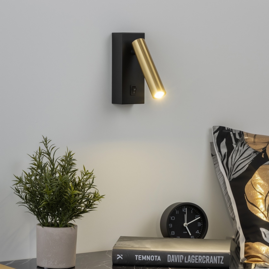 Brilagi - LED Kohtvalgusti seinale MAYA LED/3W/230V 4000K must/kuldne